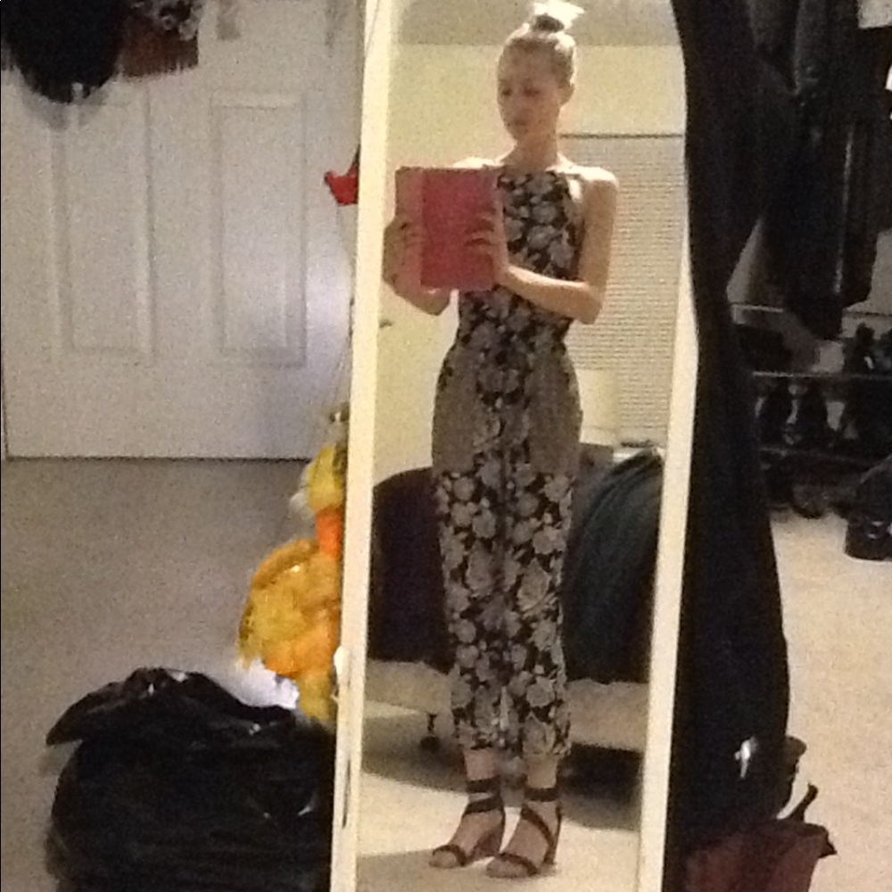 American Eagle Mixed Pattern Drawstring Jumpsuit - image 2